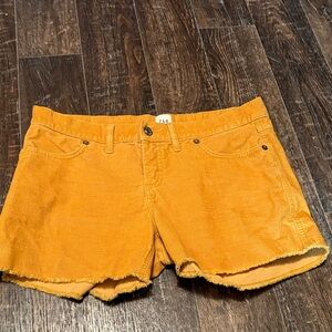 GAP Women's Yellow Corduroy Shorts with Frayed Hem